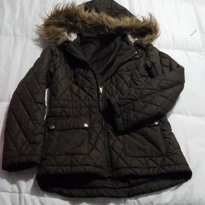 Olive winter coat girls 14/xl